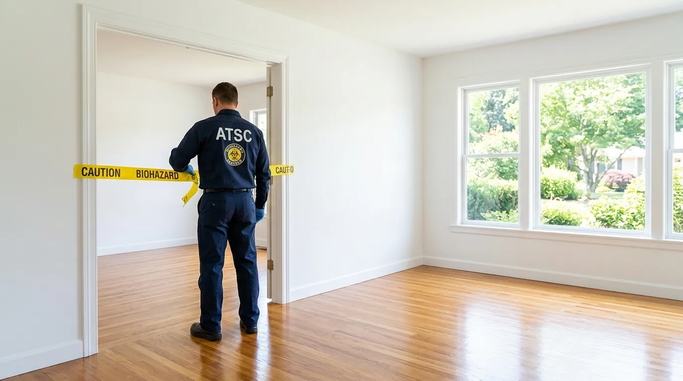 Certified biohazard cleanup crew performing Decomposition Cleanup in Damascus